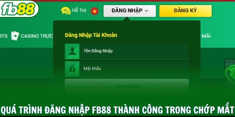 Quá trình đăng nhập FB88 thành công trong chớp mắt